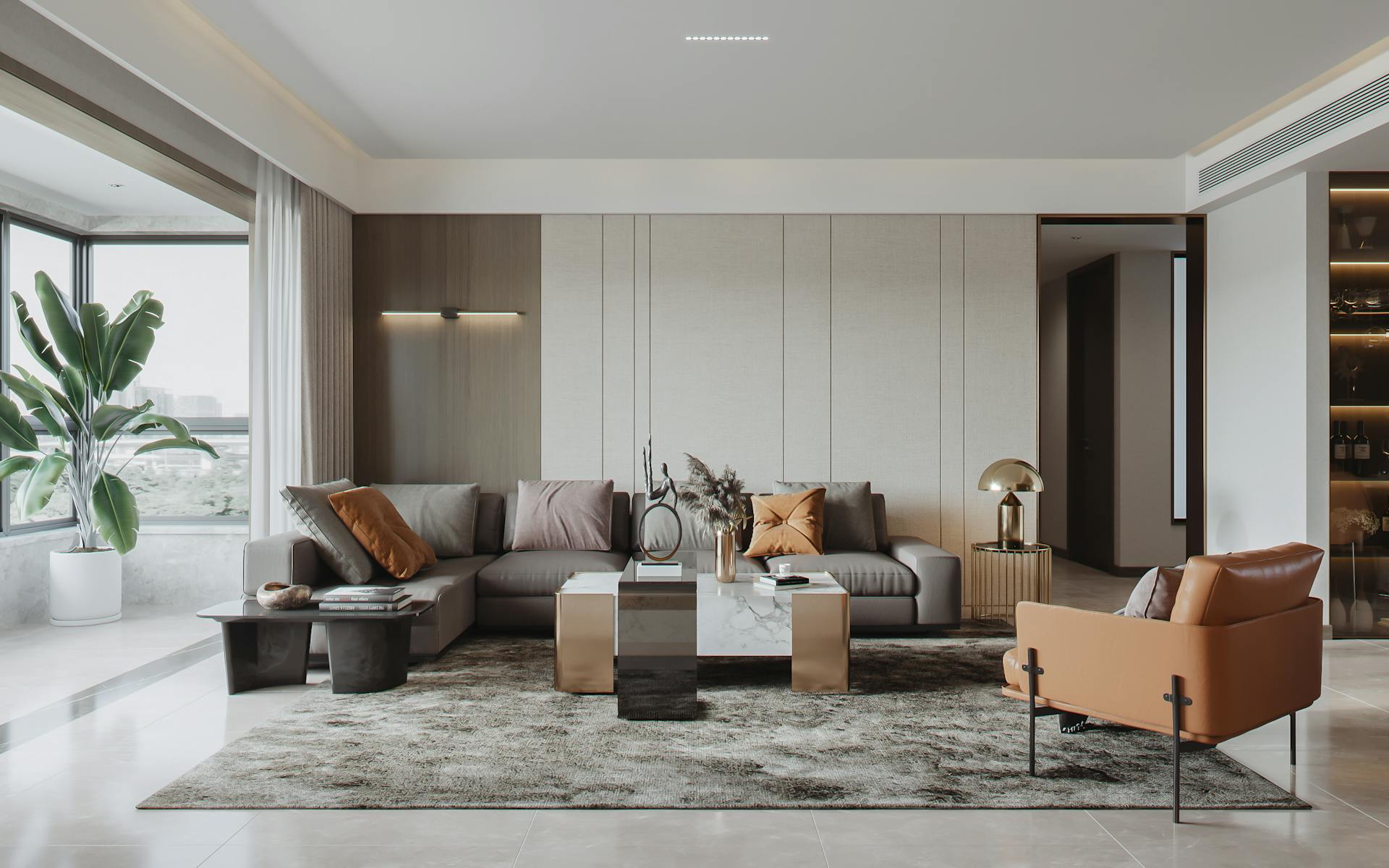 Sala de estar moderna y elegante